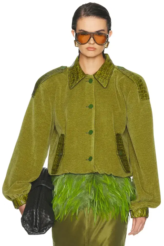 Rowen Rose Crop Bomber Jacket