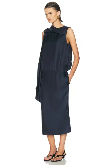 Loulou de Saison Izia Draped Cape Dress | Thumbnail 3