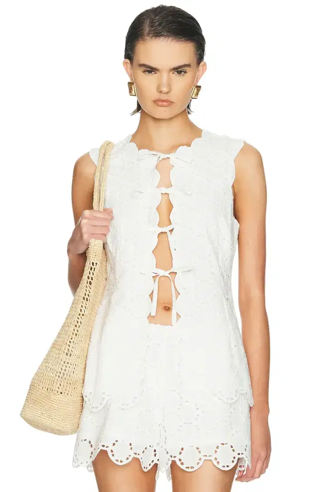 SIMONMILLER Delilah Eyelet Tie Top
