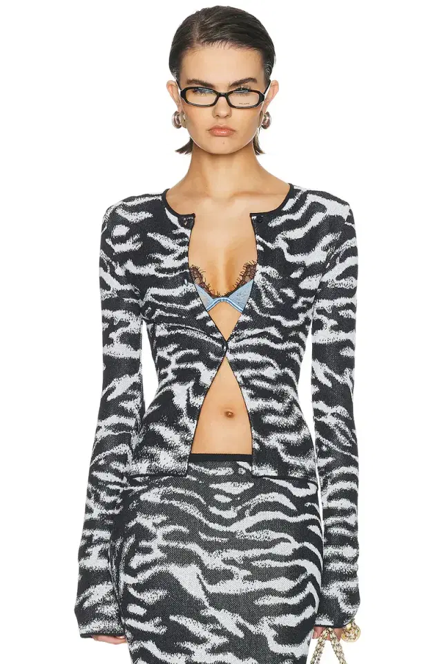The Attico Zebra Cardigan