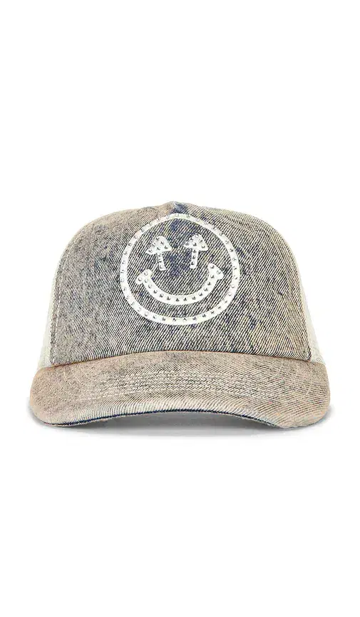 Happy Caps Rhinestone Smiley Meshback Hat