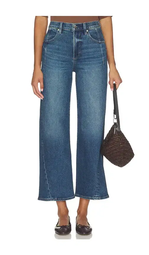 Pistola Kyra Ankle High Rise Bowed Wide Leg Jeans