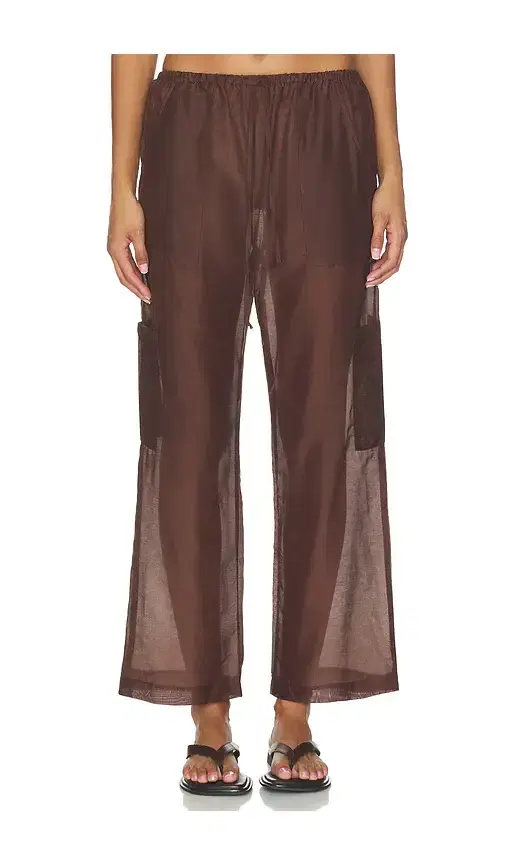 DONNI. The Silk Cotton Sheer Cargo Pant