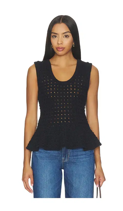 PISTOLA Anna Peplum Sweater Tank Top
