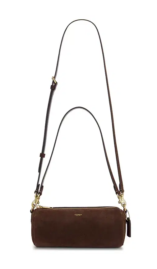 Suede Barrel Bag