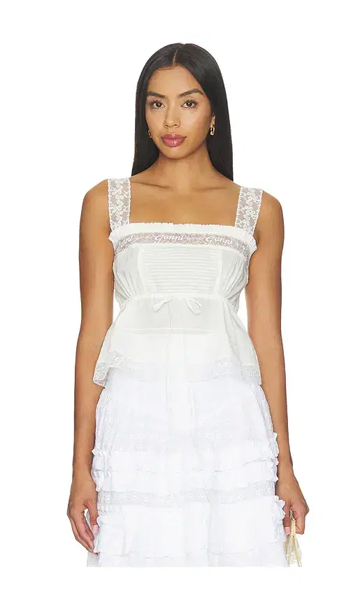 Cotton Voile Lace Slip Top