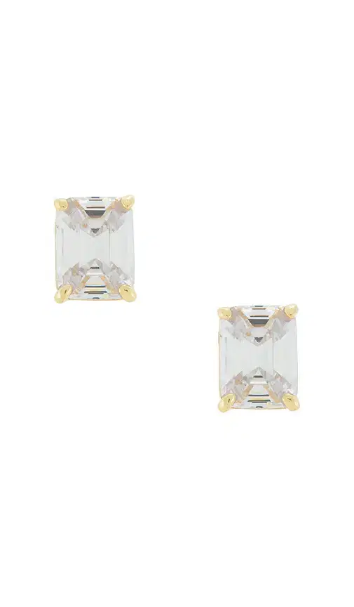 SHASHI Emerald Cut Stud Earrings