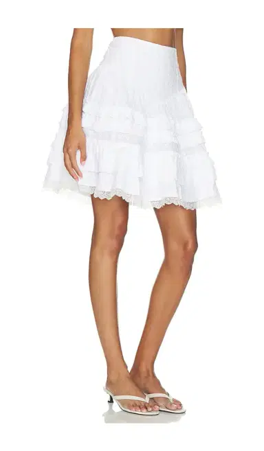 Ganni Broderie Anglaise Mini Tiered Frill Skirt | Thumbnail 2 Ganni Broderie Anglaise Mini Tiered Frill Skirt | Thumbnail 2