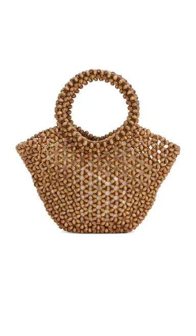8 Other Reasons Wood Bead Tote Rounded Top Handle Bag | Thumbnail 1 8 Other Reasons Wood Bead Tote Rounded Top Handle Bag | Thumbnail 1