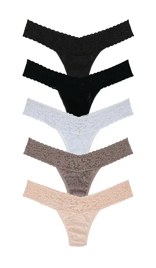 Signature Lace Low Rise Thong 5 Pack