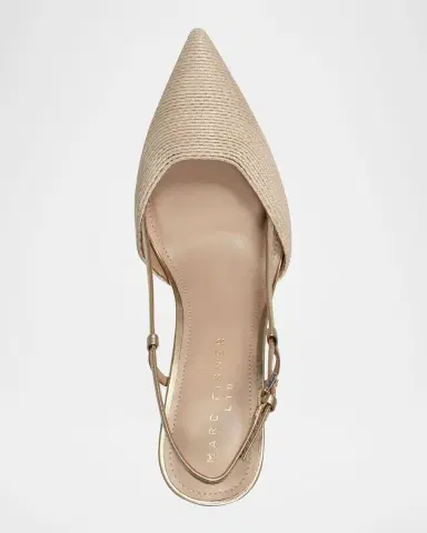 Marc Fisher LTD Flory Metallic Leather and Raffia Slingback Pumps | Thumbnail 3 Marc Fisher LTD Flory Metallic Leather and Raffia Slingback Pumps | Thumbnail 3