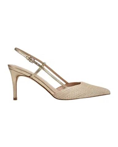 Marc Fisher LTD Flory Metallic Leather and Raffia Slingback Pumps | Thumbnail 1 Marc Fisher LTD Flory Metallic Leather and Raffia Slingback Pumps | Thumbnail 1
