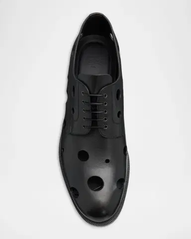 Christian Louboutin Men's Moustachou Dots Leather Derbies | Thumbnail 4