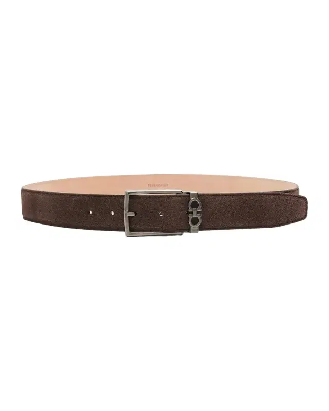 Ferragamo Men 's Adjustable Suede Belt