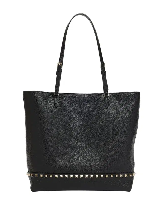 Valentino Garavani Medium Rockstud Grain Leather Tote Bag