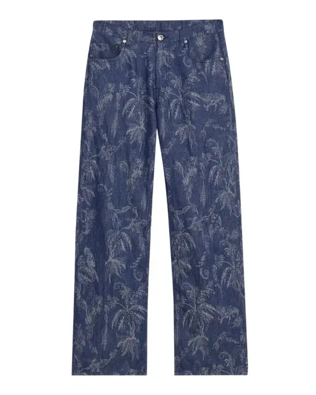 Etro Men 's Roma Jacquard Denim Straight-Leg Jeans
