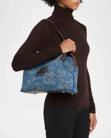Etro Libra Printed Denim Shopping Tote Bag | Thumbnail 2