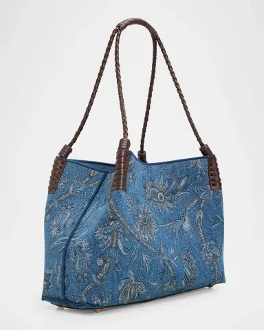 Etro Libra Printed Denim Shopping Tote Bag | Thumbnail 3