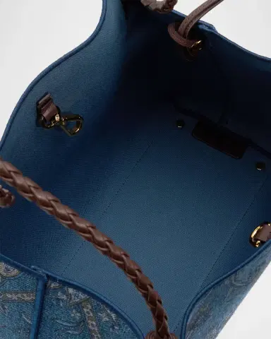 Etro Libra Printed Denim Shopping Tote Bag | Thumbnail 4