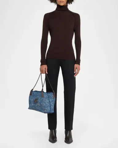 Etro Libra Printed Denim Shopping Tote Bag | Thumbnail 5