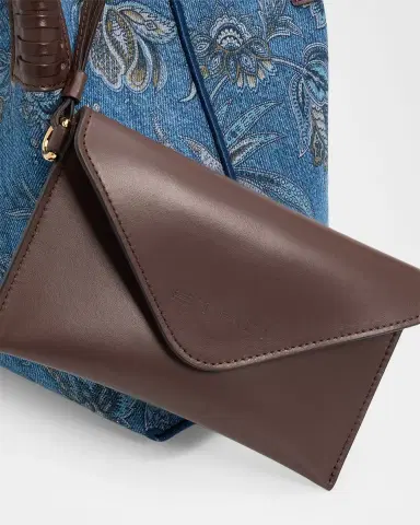 Etro Libra Printed Denim Shopping Tote Bag | Thumbnail 6