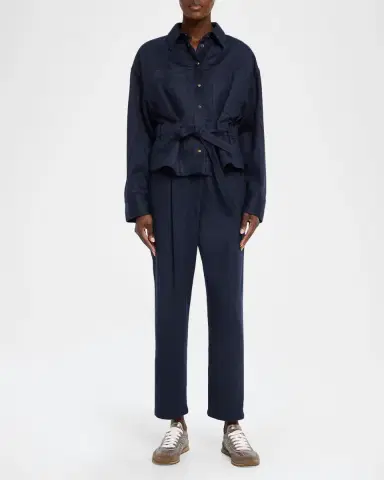 Brunello Cucinelli Pleated Wool Straight-Leg Pants | Thumbnail 2