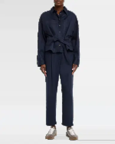 Brunello Cucinelli Pleated Wool Straight-Leg Pants | Thumbnail 6