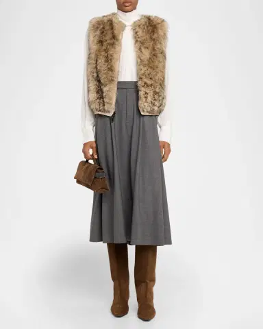 Brunello Cucinelli Reversible Lamb Shearling Zip Vest | Thumbnail 2 Brunello Cucinelli Reversible Lamb Shearling Zip Vest | Thumbnail 2