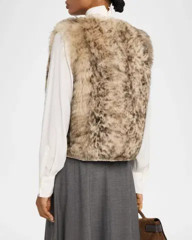 Brunello Cucinelli Reversible Lamb Shearling Zip Vest | Thumbnail 3 Brunello Cucinelli Reversible Lamb Shearling Zip Vest | Thumbnail 3