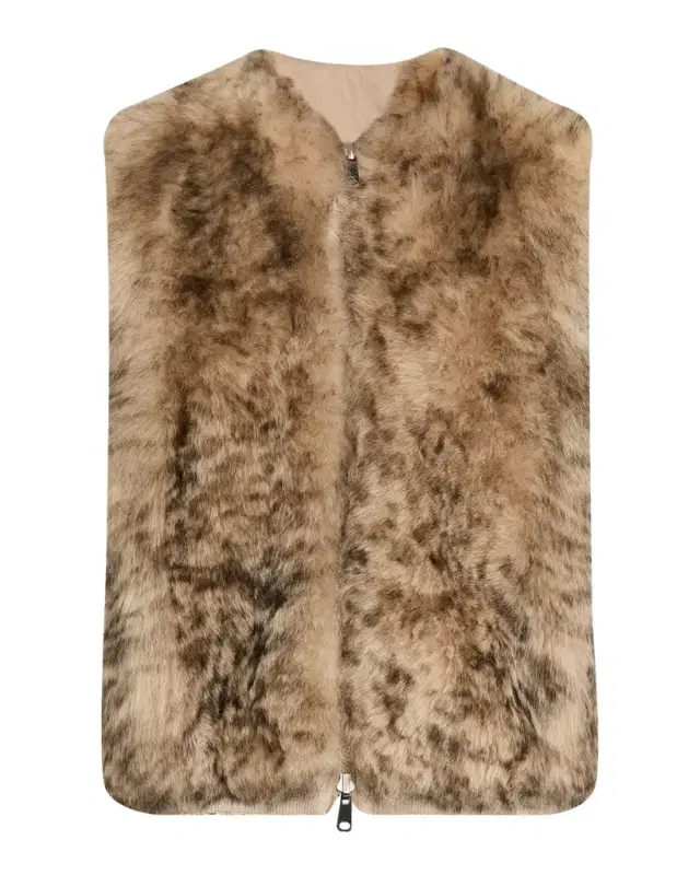 Reversible Lamb Shearling Zip Vest