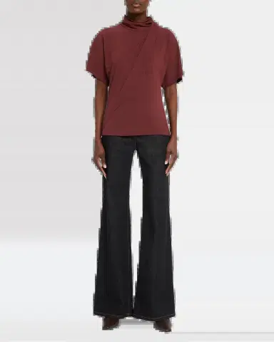 Brunello Cucinelli Mock-Neck Draped Jersey Short-Sleeve T-Shirt | Thumbnail 6 Brunello Cucinelli Mock-Neck Draped Jersey Short-Sleeve T-Shirt | Thumbnail 6