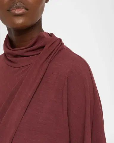 Brunello Cucinelli Mock-Neck Draped Jersey Short-Sleeve T-Shirt | Thumbnail 8 Brunello Cucinelli Mock-Neck Draped Jersey Short-Sleeve T-Shirt | Thumbnail 8