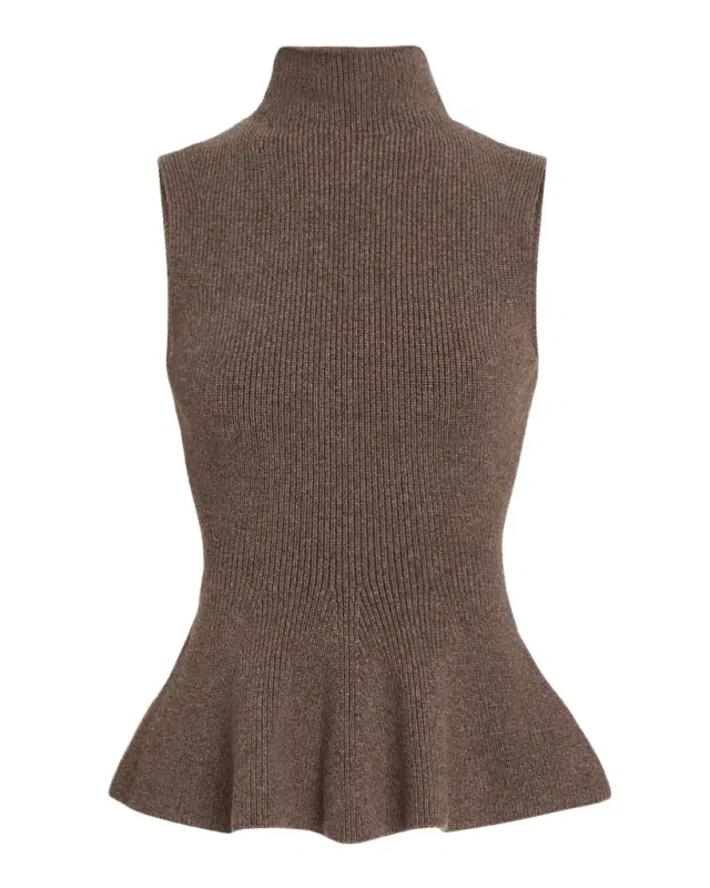 Róhe Sculptural Peplum-Hem Sleeveless Sweater