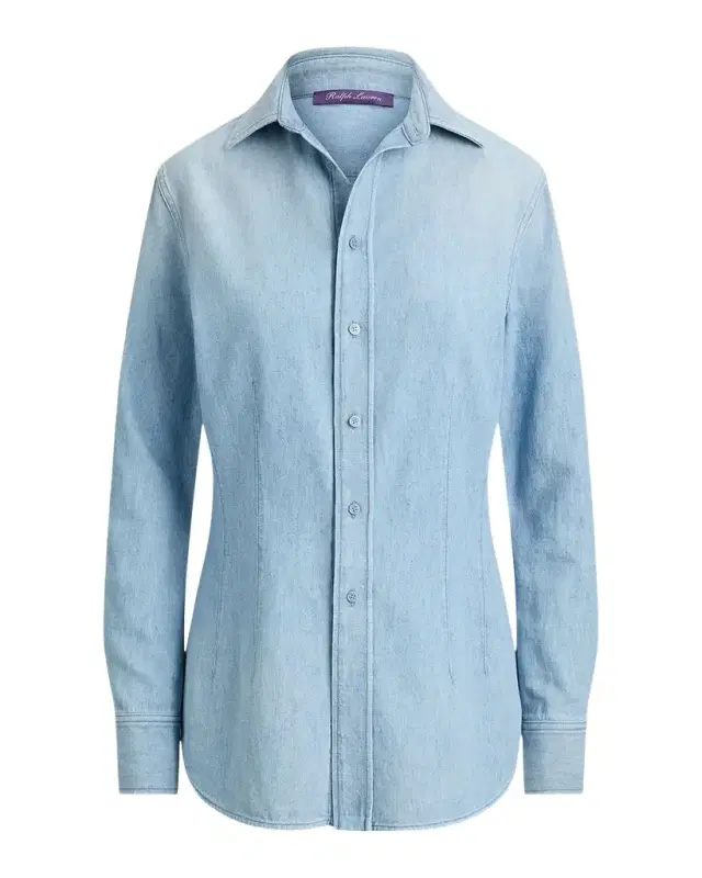Long-Sleeve Cotton Denim Shirt