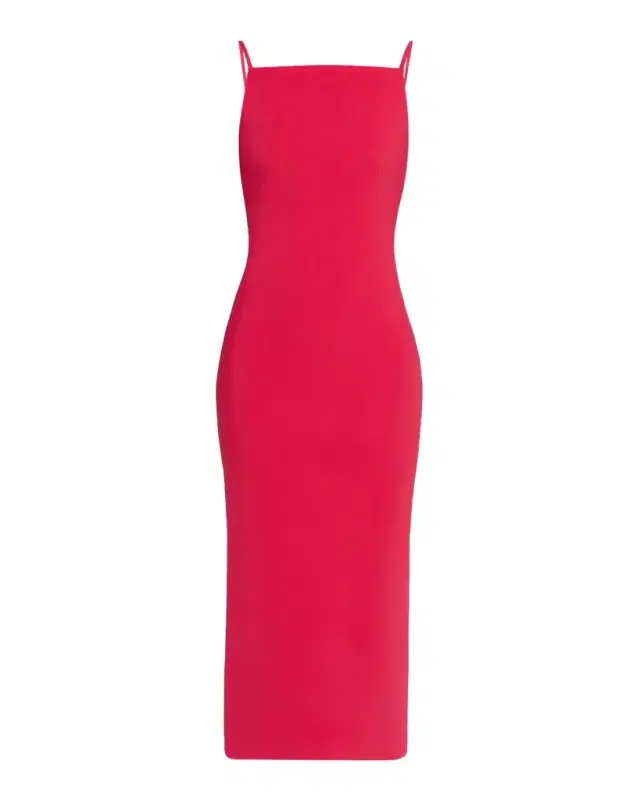 Givenchy Sliced Square-Neck Sleeveless Midi Dress