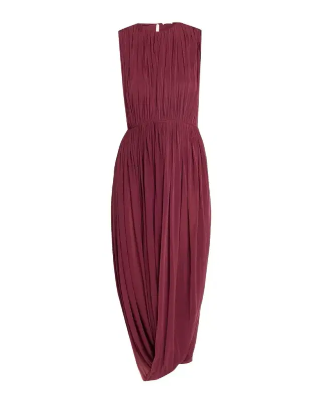 FForme Leonora Sleeveless Draped Crepe Jersey Midi Dress