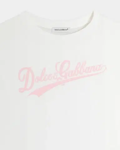 Dolce & Gabbana Girl's Logo-Print Short-Sleeve Cotton T-Shirt, Size 2-6 | Thumbnail 2 Dolce & Gabbana Girl's Logo-Print Short-Sleeve Cotton T-Shirt, Size 2-6 | Thumbnail 2