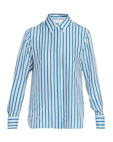 Max Mara Striped Silk Button-Down Shirt | Thumbnail 1 Max Mara Striped Silk Button-Down Shirt | Thumbnail 1