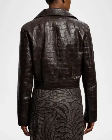 Ralph Lauren Collection Jaxson Printed Lambskin Moto Jacket | Thumbnail 3