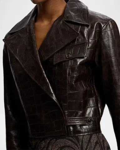 Ralph Lauren Collection Jaxson Printed Lambskin Moto Jacket | Thumbnail 5