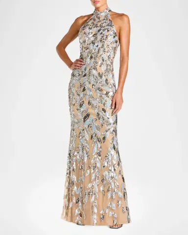 Mac Duggal Sequined Mesh Gown | Thumbnail 2