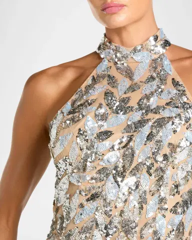 Mac Duggal Sequined Mesh Gown | Thumbnail 6