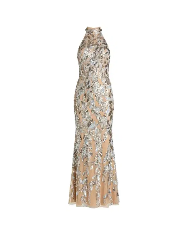 Mac Duggal Sequined Mesh Gown
