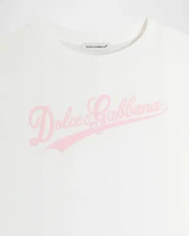 Dolce & Gabbana Girl's Logo-Print Short-Sleeve Cotton T-Shirt, Size -14 | Thumbnail 2 Dolce & Gabbana Girl's Logo-Print Short-Sleeve Cotton T-Shirt, Size -14 | Thumbnail 2