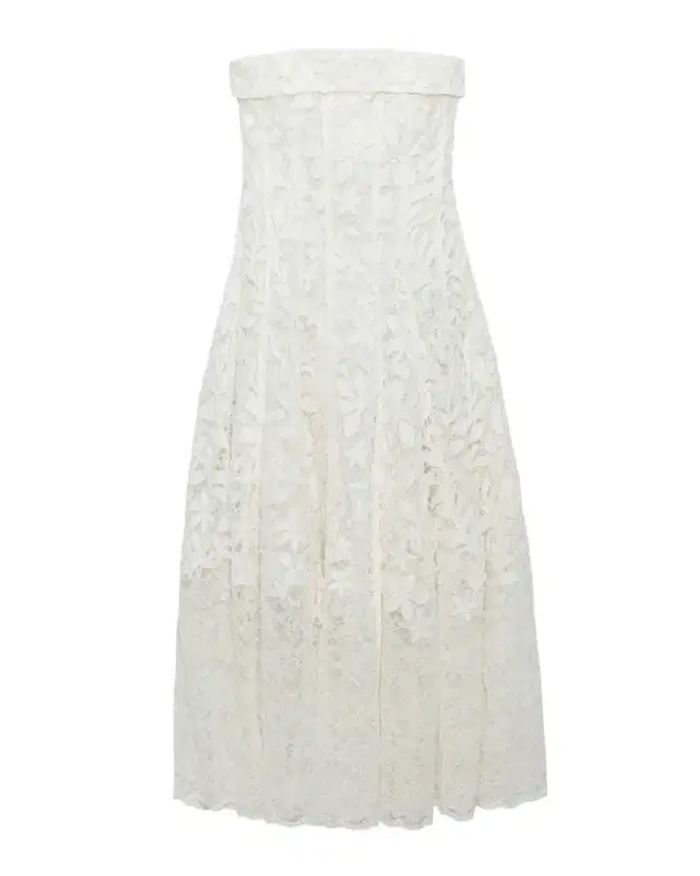 Imogen Strapless Cotton Lace Midi Dress