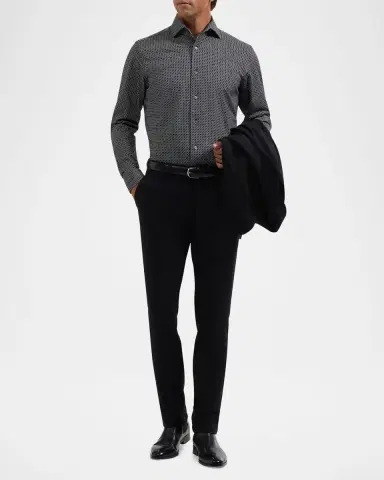 Bugatchi Men 's Devon Ooohcotton Stretch Geometric Dress Shirt | Thumbnail 2
