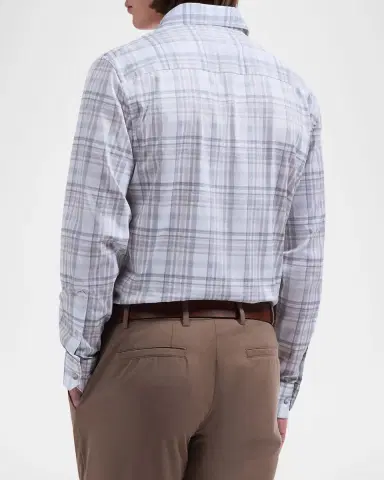 Bugatchi Men 's Axel Plaid Cotton Sport Shirt | Thumbnail 3