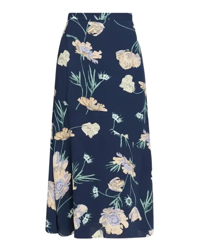 Erdem Floral Crepe A-Line Midi Skirt