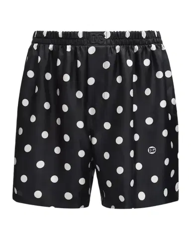 Dolce & Gabbana Men 's Polka-Dot Print Silk Boxer Shorts | Thumbnail 1