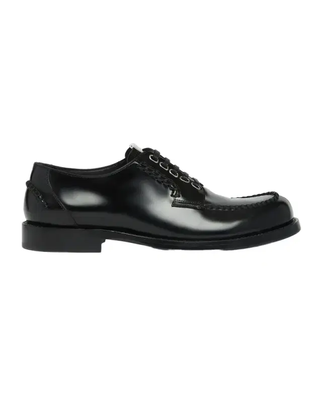 Dolce & Gabbana Men 's Calfskin Logo Plaque Derby Shoes